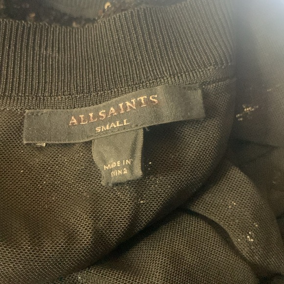 AllSaints Juela Bowi Black and Silver Long Sleeve Sequined Mini Dress- NWOT - Picture 15 of 16